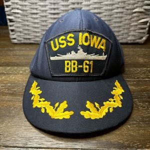 USS Iowa BB - 61 adjustable Navy Military Official Military Eagle Crest USA Hat